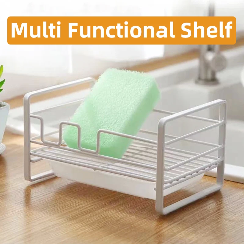 

Kitchen Simple Storage Shelf Sponge Dish Cloth Finishing Rack Drain Rack Pool Rag Storage Drain Dry Rack Organizer Gadgets