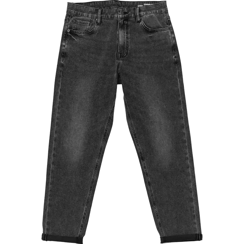 2022New 2022 Spring Summer New 9.5 Ounce Free Cross® Elastic Jeans Men Comfortable Tapered Black  Denim Trousers