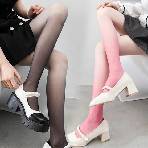 Sexy Gradient Color Pantyhose Women's Stocking Candy Color Tight Thin Transparent Summer Hotsale Lolita Stockings Female New