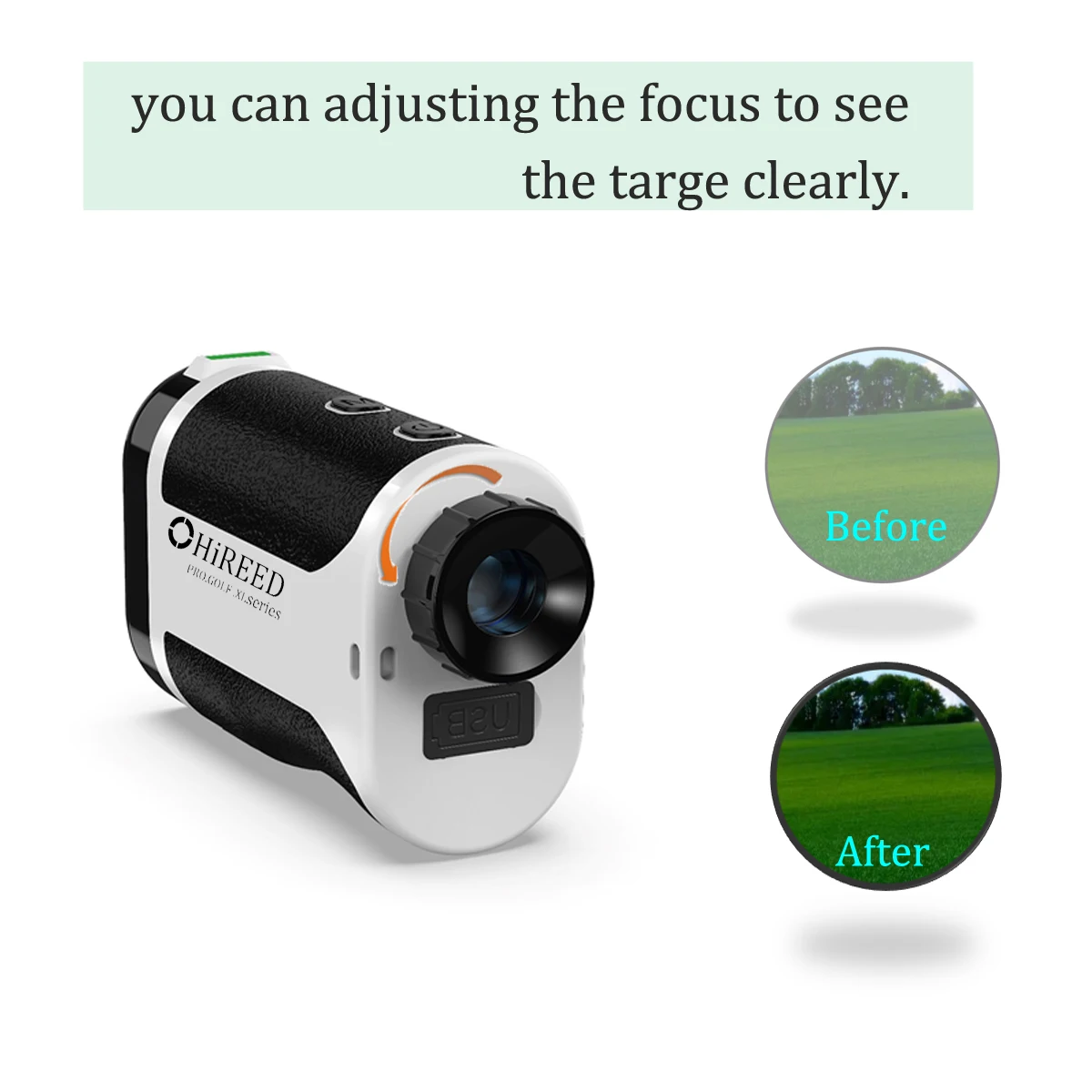 Новый перезаряжаемый лазерный дальномер для гольфа с USB-зарядкой 1000 м 1200 наклоном