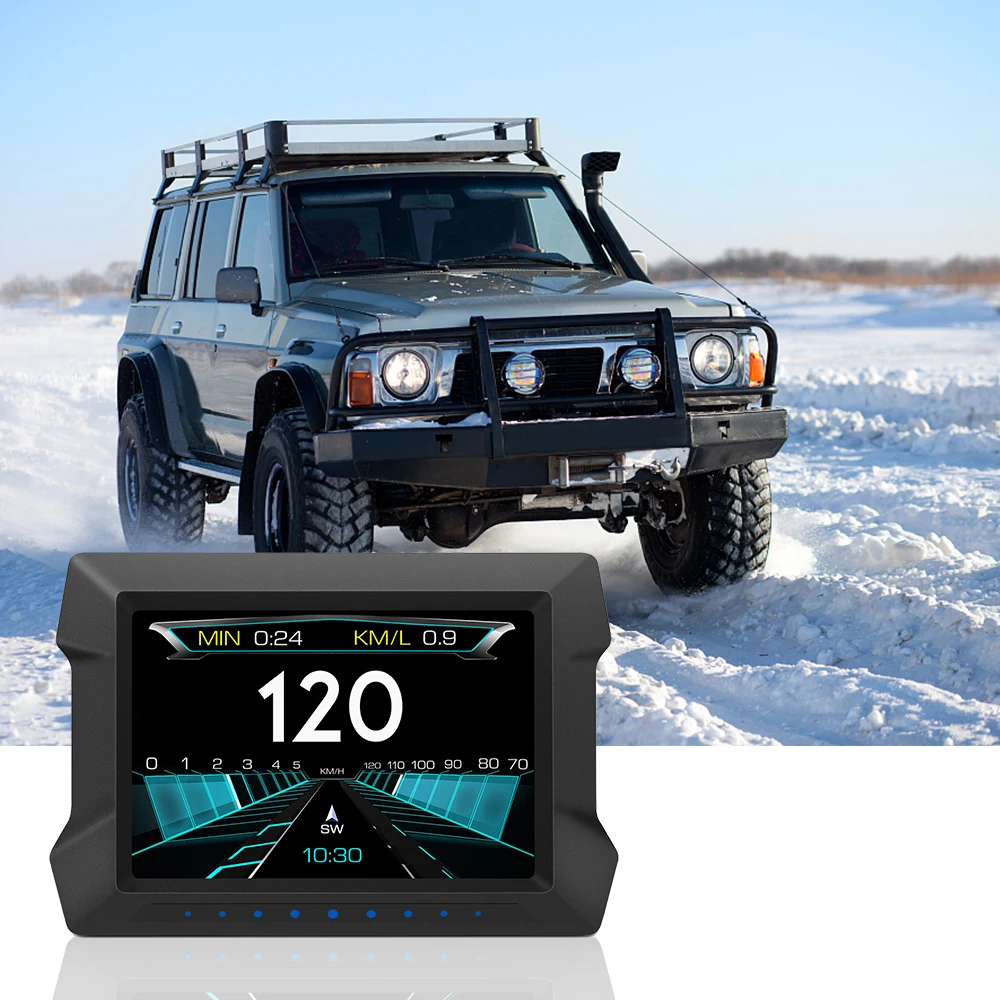 

Автомобильная электроника P22 Dual System HUD, внешний диаметр, превышение скорости, низкое напряжение, дисплей, спидометр, OBD2 GPS