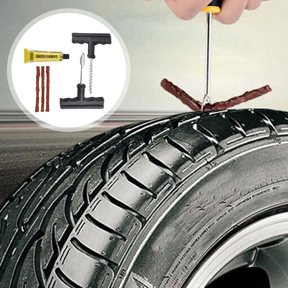 

Car Tire Repair Tool Auto Bike Tubeless Tire Tyre Puncture Plug Garage Studding Tools With Rubber Strip For Truck Motorcycl I3X5