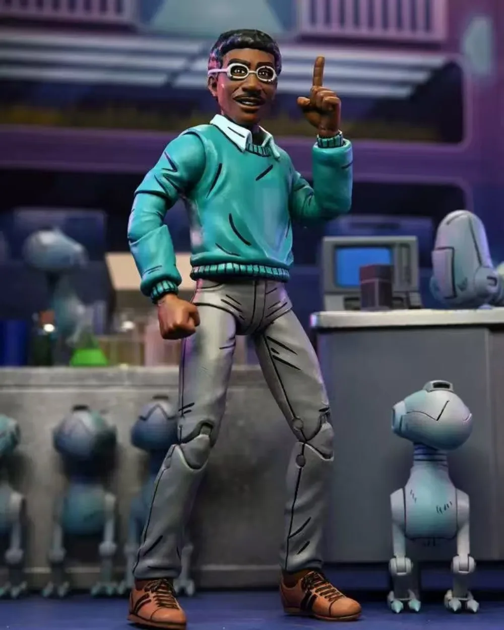 Spot NECA Teenage Mutant Ninja Turtle TMNT Dr. Fly Can Move My Hand To Do Laser Genuine Model Gifts.