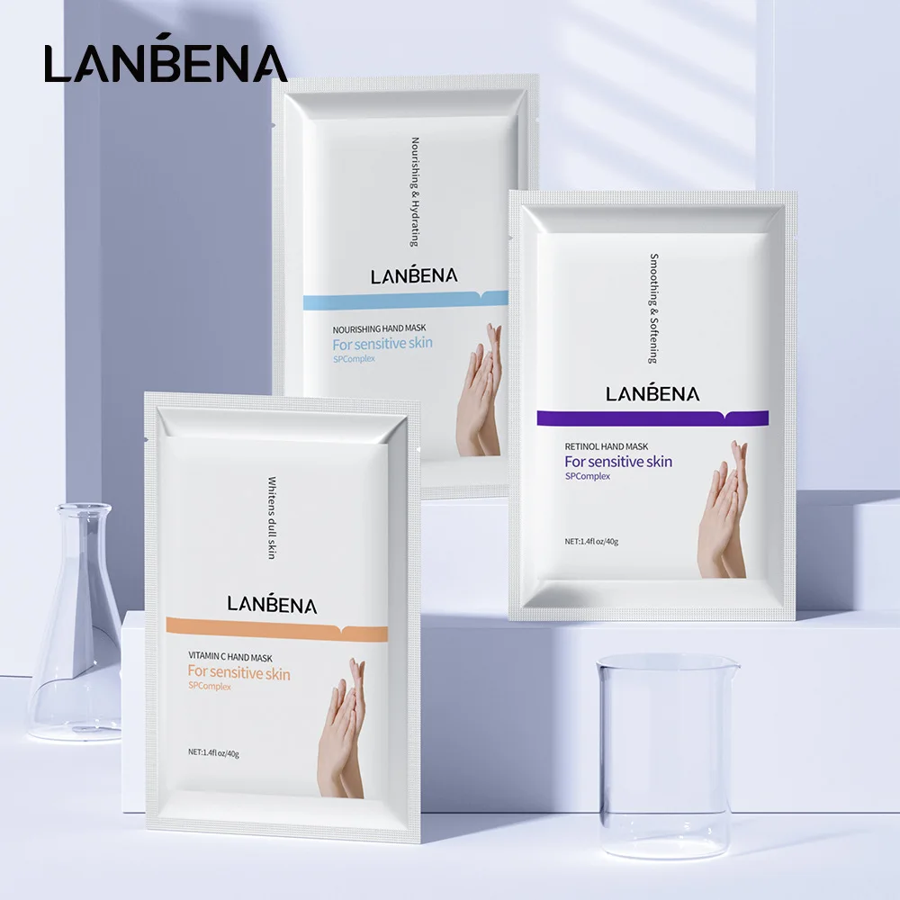 

LANBENA Hand Mask Retinol Nourishing Vitamin C Whitening Moisturizing Exfoliating Calluses Repairing Cuticles Tender Skin Care