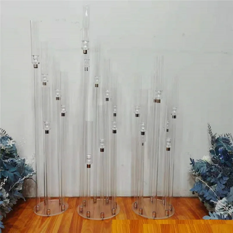 

10pcs Wedding Decoration Centerpiece Candelabra Clear Candle Holder Acrylic Candlesticks for Weddings Event Party
