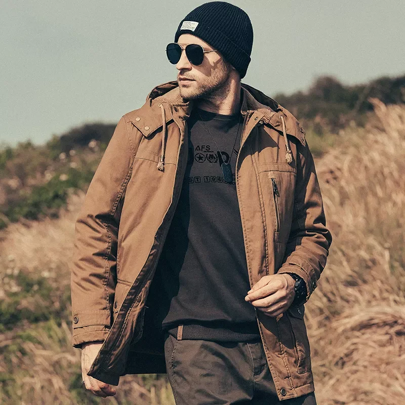 Trench Men Hoodie Casaco Masculino Windproof Coats Parkas Men Brand Men Winter Tactical Military Field Parkas