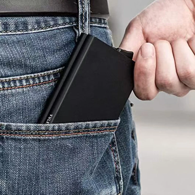 Держатель для кредитных карт Rfid металлический тонкий умный кошелек мужские