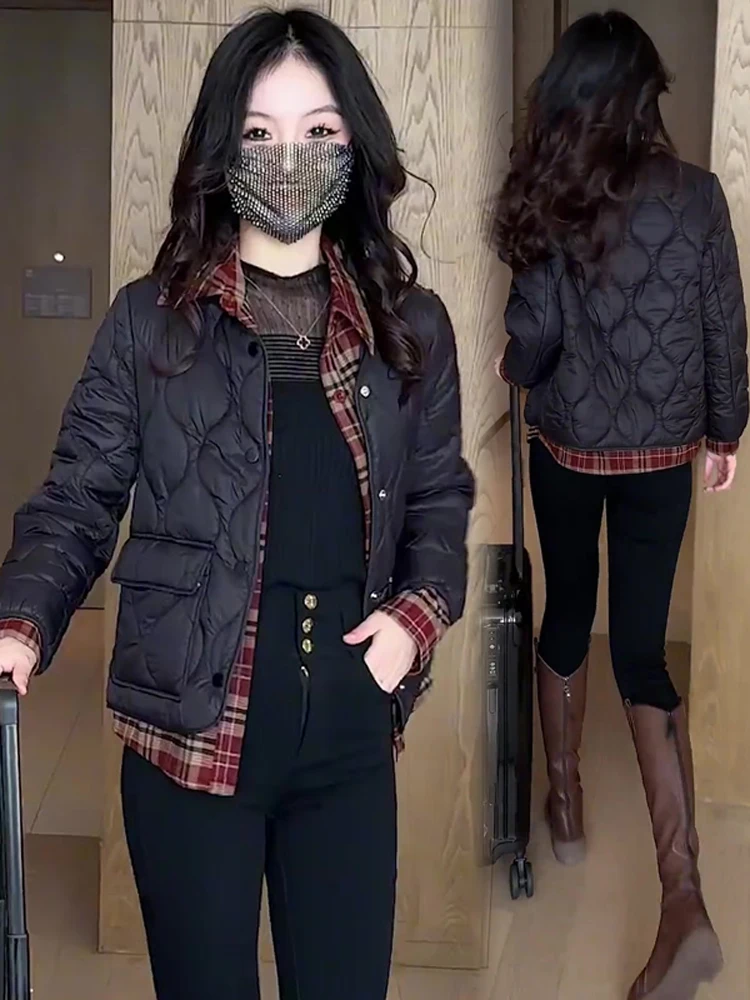 Зимнее теплое женское пальто на хлопковой подкладке новинка 2024 модный