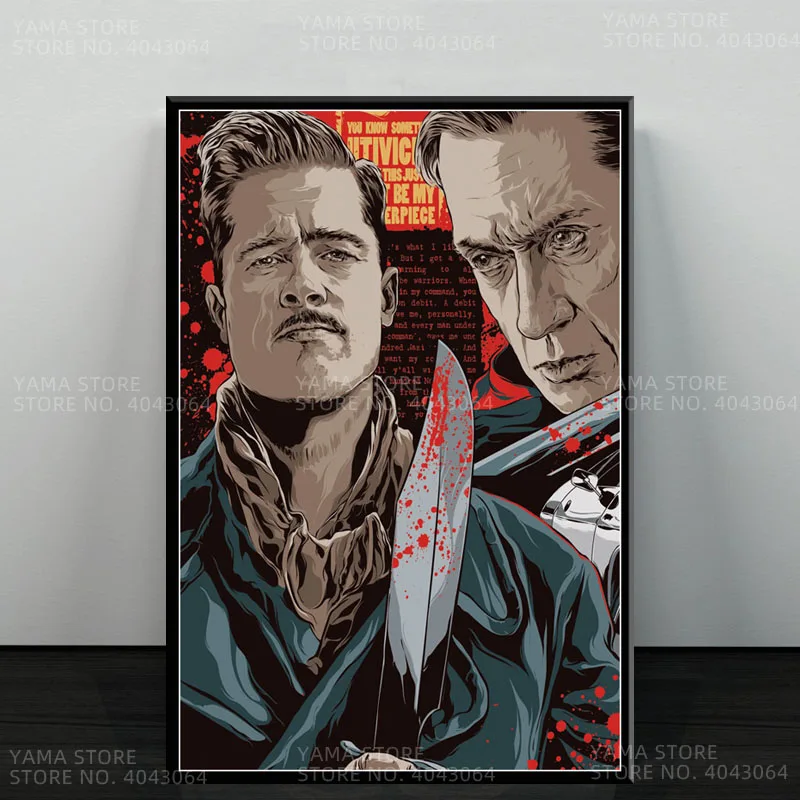 Inglourious Basterds Quentin Tarantino серия фильмов классический Брэд Питт стена Художественная печать ПВХ плакат PP клей водонепроницаемый дом (art.: 3920bf69abfa9) - 3920bf69abfa9