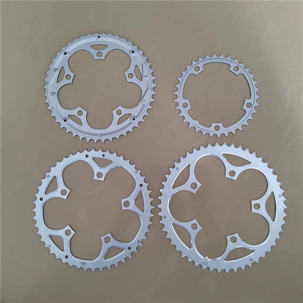 110BCD 50T 48T 46T 34T Road Bicycle Chainring Double Sprocket Chainwheel MTB Folding Bike Round Chain Wheel CNC Silvery