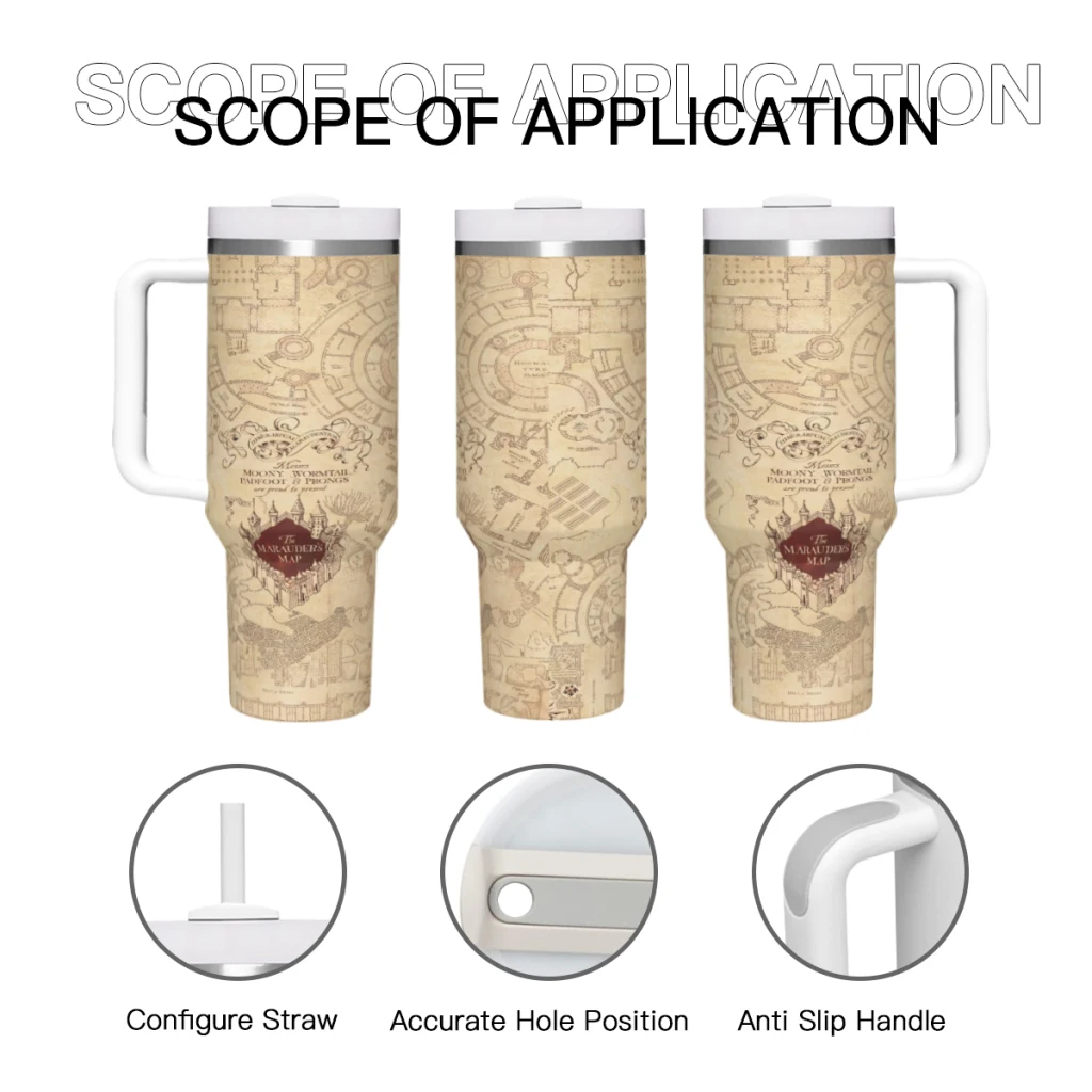 Стакан Harry Potter на 40 унций с ручкой и соломенной крышкой. Изолированные стаканы из