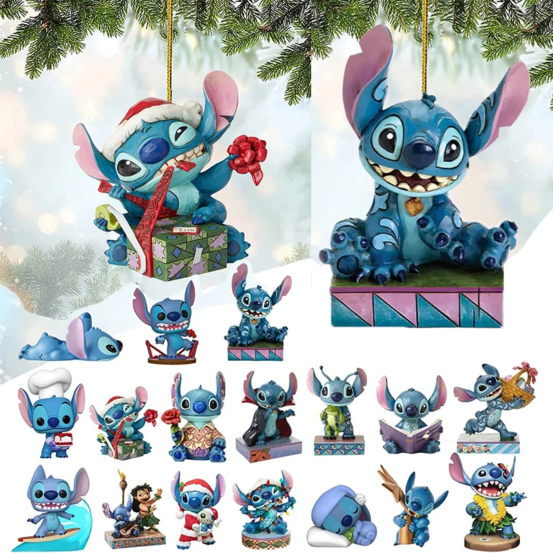 

Disney Stitch Christmas Tree Pendant Car Interiors Decoration Hanging Ornaments Home Christmas Party Supplies Kids Toys Gifts
