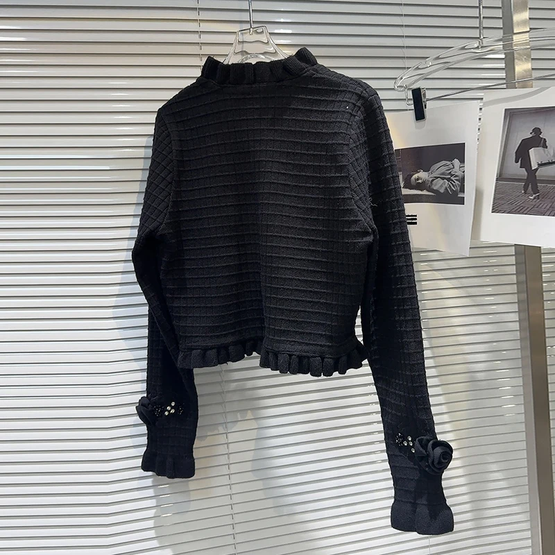 KBQ однотонные вязаные свитера с аппликацией для женщин однобортный