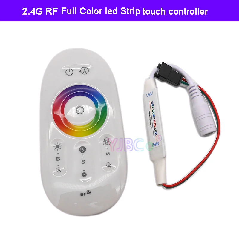 Mini full Color SPI LED controller 5V 12V 24V 2.4G RF touch panel dimmer Switch for RGB Pixels WS2812 WS2813 WS2815 Strip Light