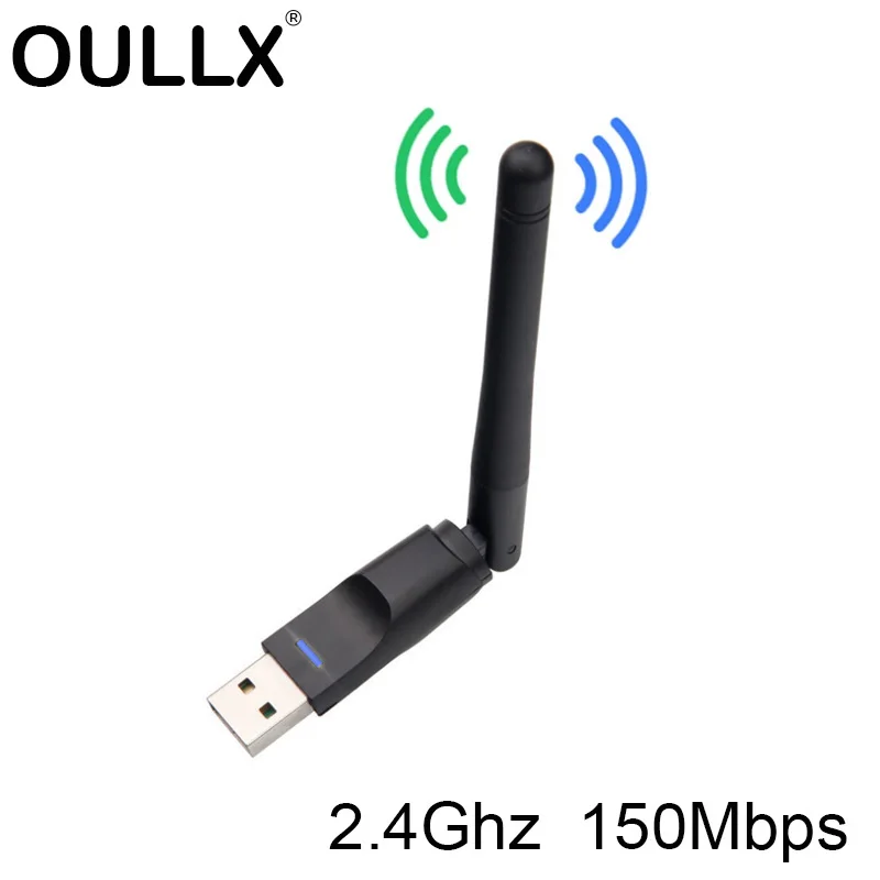 OULLX USB Wifi Adapter 150Mbps 2.4Ghz Antenna Ethernet Wi-fi Dongle Lan Wireless Network Card PCNotebook Wifi IPTV Receiver