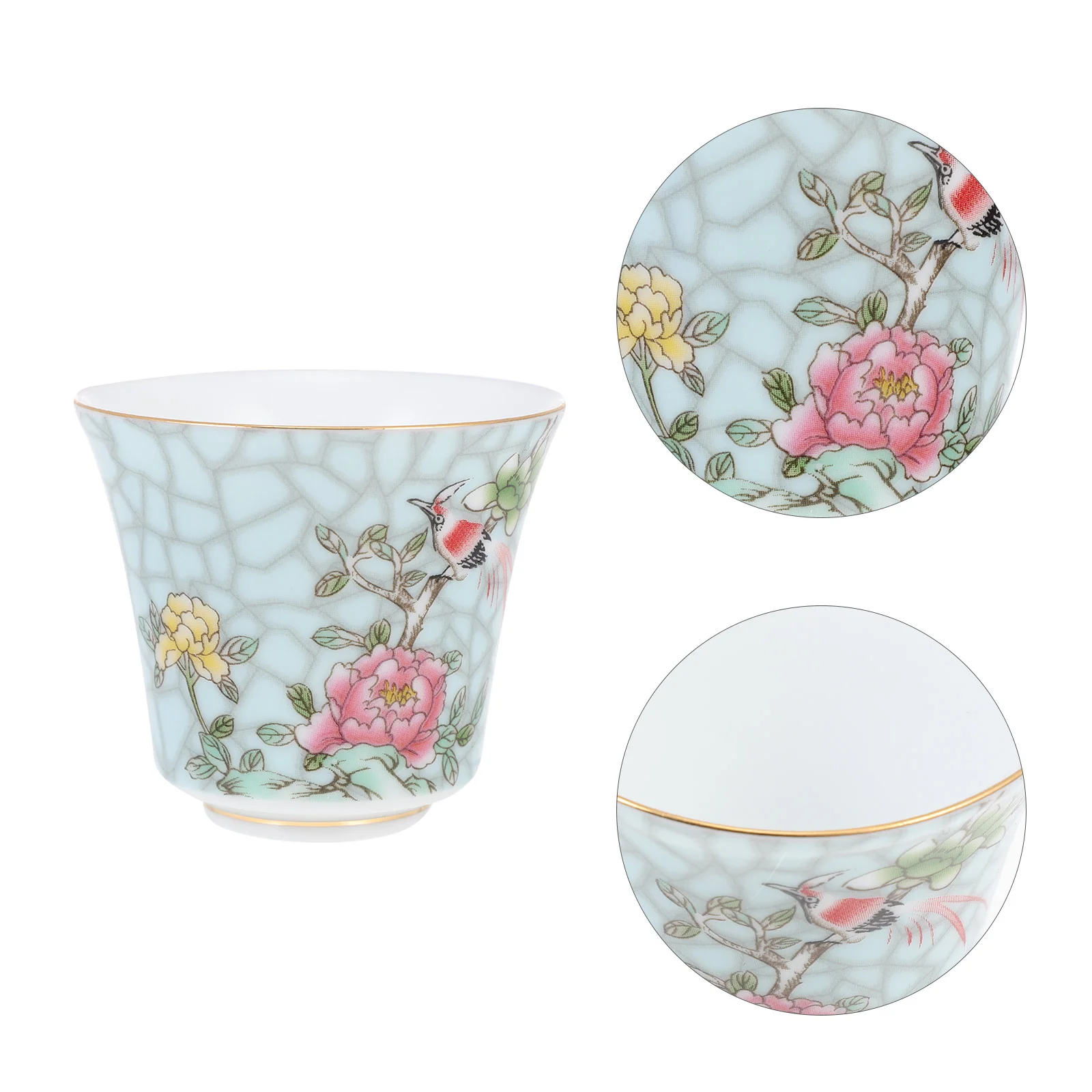 

Tea Cups Cup Coffee Ceramic Japanese Chinese Gaiwan Asian Vintage Fu Kung Servingreusable Set Tasting Handleless Vine White