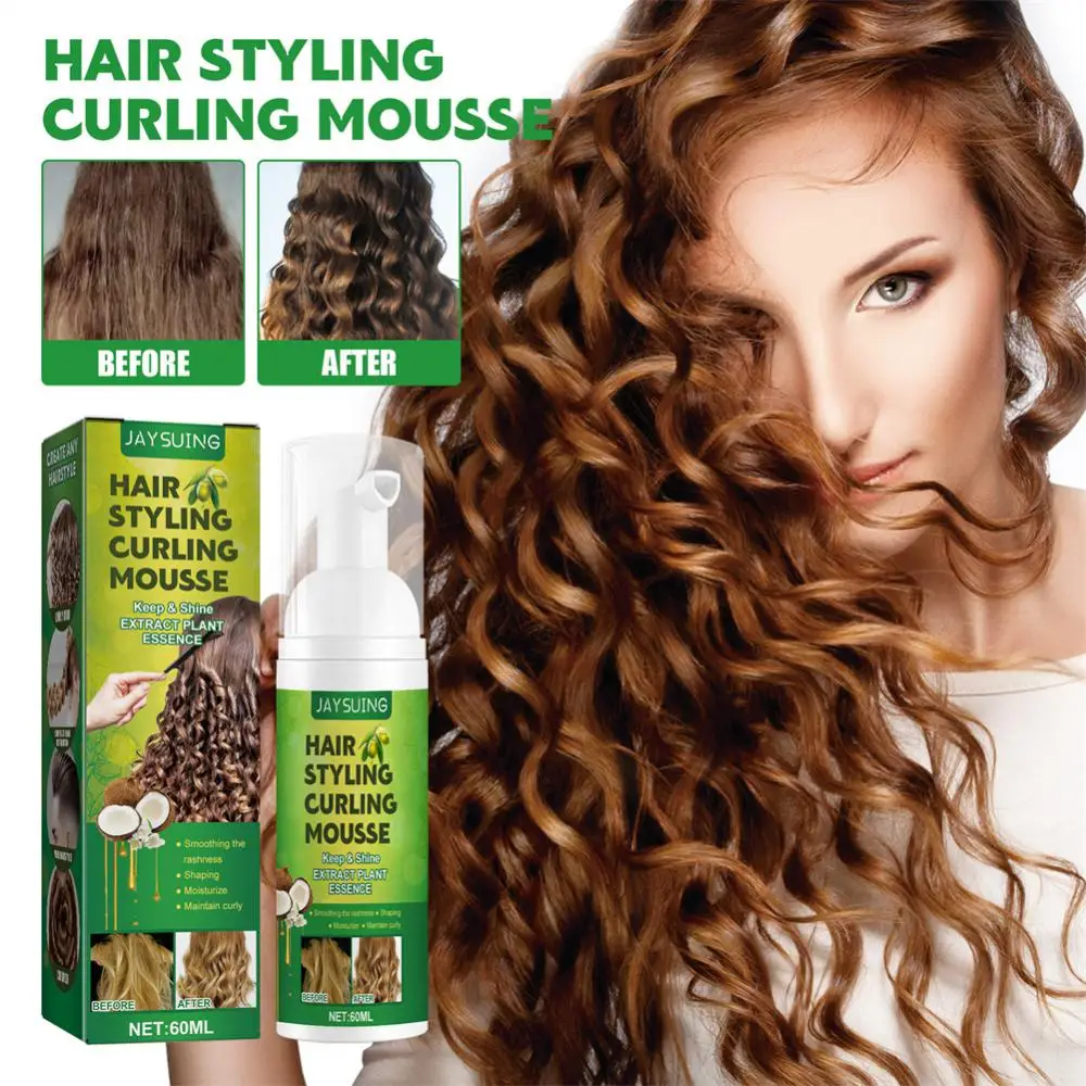 Anti-Frizz Hair Styling Mousse Fixative Hair Mousse Curly Hair Mousse Styling Define Curly Hair Finishing Hair Foam Mousse Spray