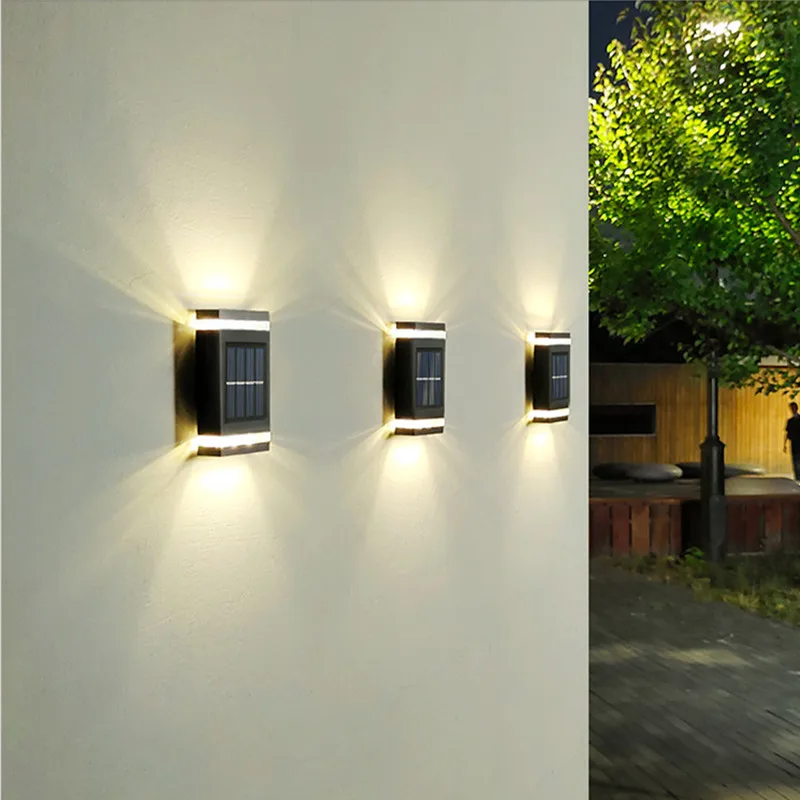 

Up And Down Outdoor IP65 Waterproof Solar Courtyard Luminous Fence Lightings Garden Decor Streetlights LED Solar Power Wall Lamp