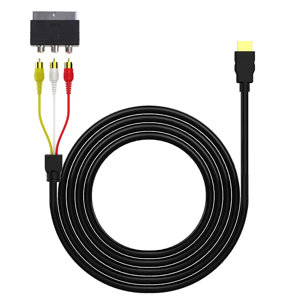 

5v Portable Hd Video Hdmi-compatible To 3rca Av Scart Composite Converter Adapter Cable Cord For Home Theater System
