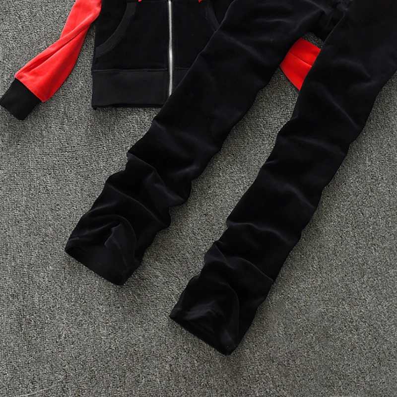 Бархатный спортивный костюм для женщин весна 202 женский комплект из куртки и брюк