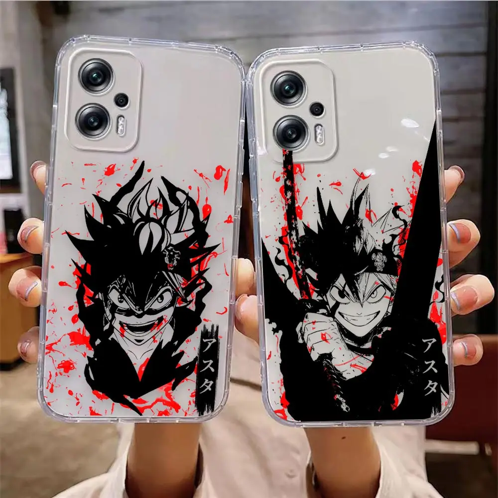 

Anime Black Clover Asta Clear Phone Case For Redmi Note 11 11S 11T 11S 10 10S 9 9T 9S 8 7 K40 Pro Plus Max 5G 4G Funda Cover