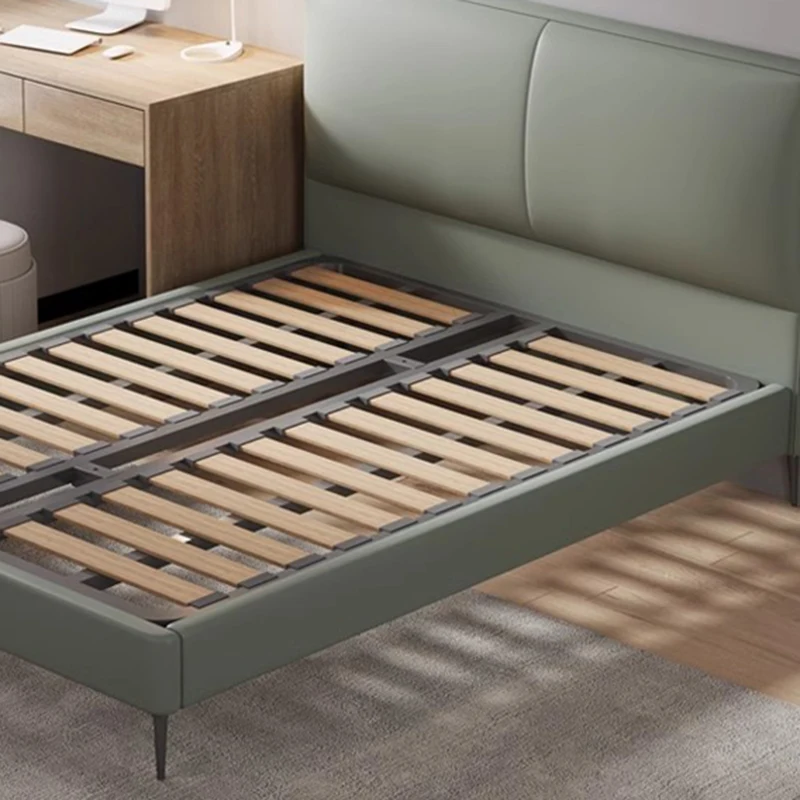 Европейские эстетические кровати в скандинавском стиле кожаные на платформе для