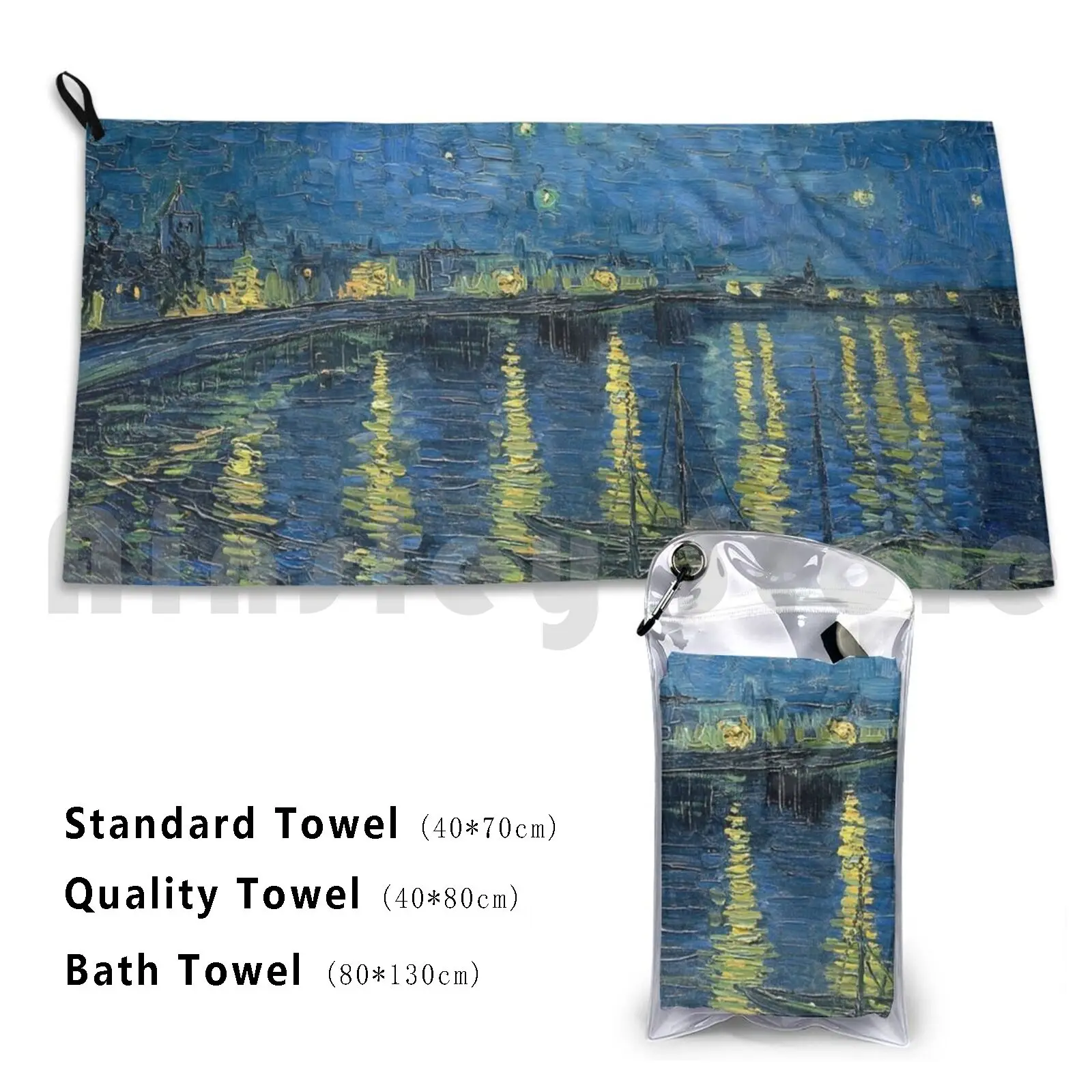 Полотенце Звездная ночь над Роном (1888) от Ван Гога шляпа мирный артистический