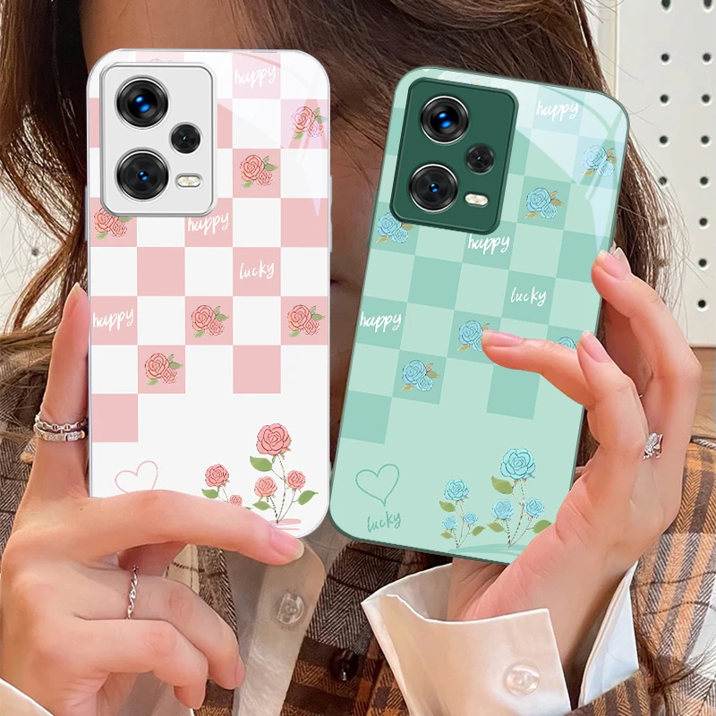 Креативный розовый чехол в сетку для Xiaomi 14 Ultra 13 Lite Redmi Note 11 Pro 12 Plus Poco X6 3 F4 6 GT