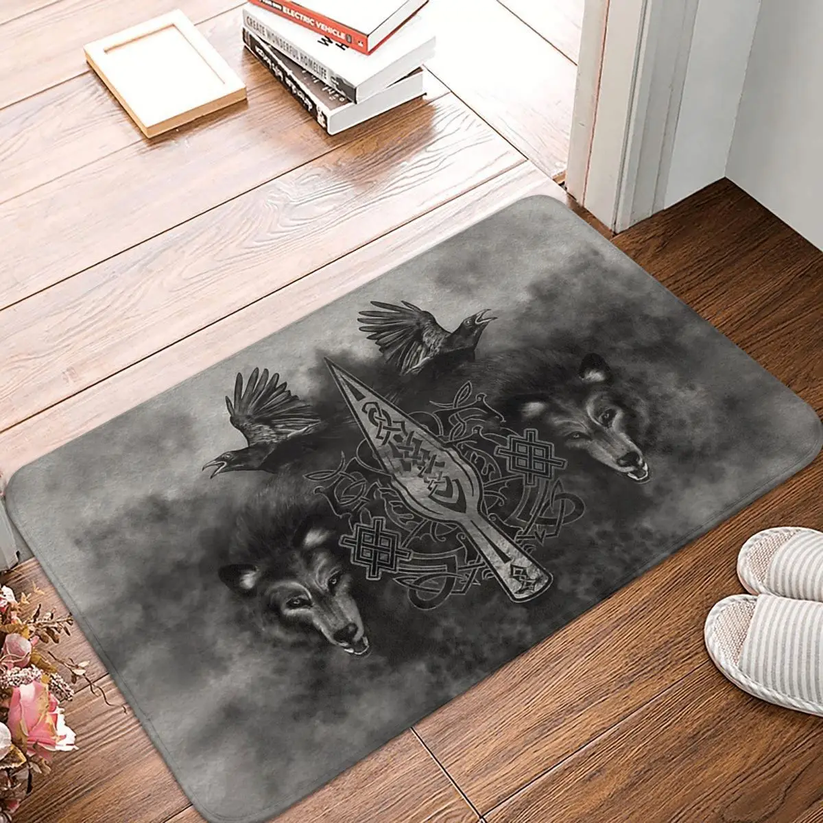 

Viking Non-slip Doormat Gungnir Spear Of Odin Living Room Bedroom Mat Outdoor Carpet Flannel Modern Decor