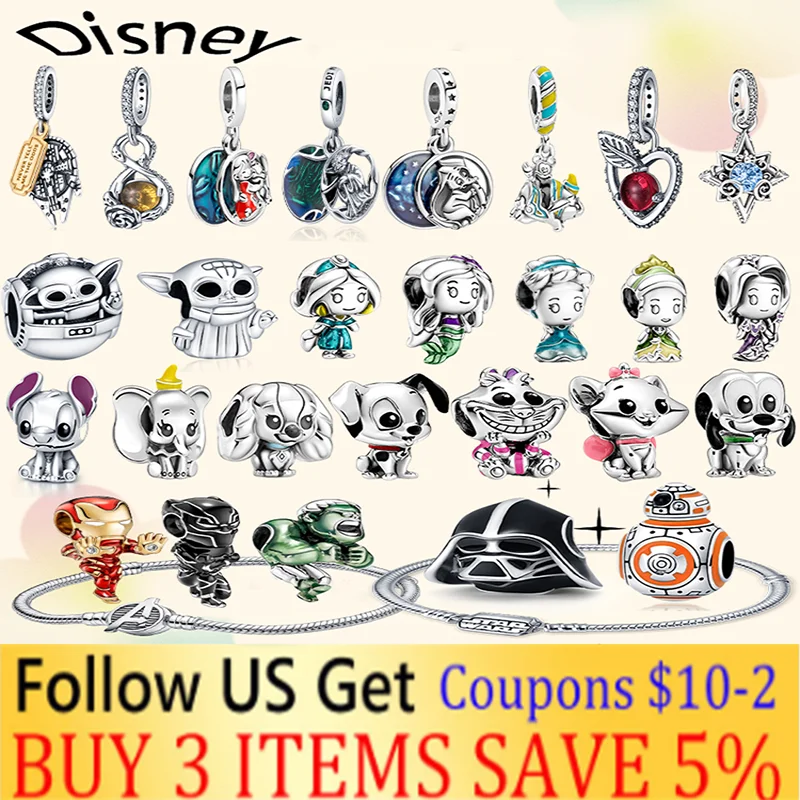 

Disney Marvel Star Wars Sammlung DIY 925 Sterling Silber Perle Anhänger für Original Pandora Avengers Armband Charme Frauen