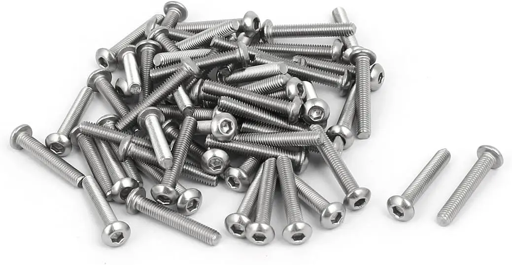 

Kidisoii M3 x 20mm 304 Stainless Steel Button Head Hex Socket Cap Screws Fastener 60PCS