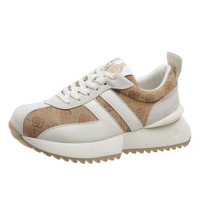 2023 Spring New Pink Leather Outdoor Sports Shoes Forrest Gump Women's Shoes Thick Sole Sports Shoes Casual Sports Shoes