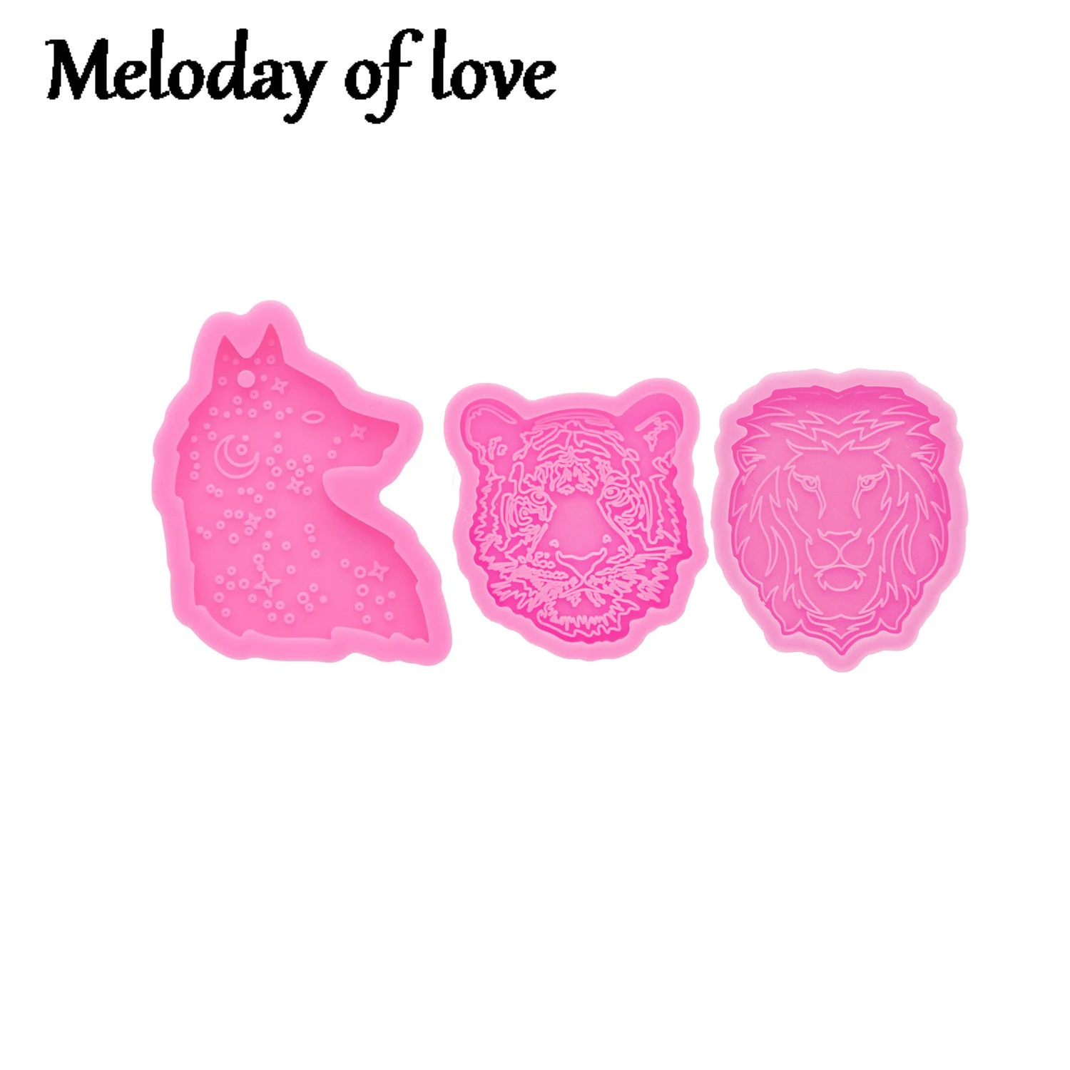 Блестящая Волчья/Тигровая/львиная головка форма для бейджа и телефона