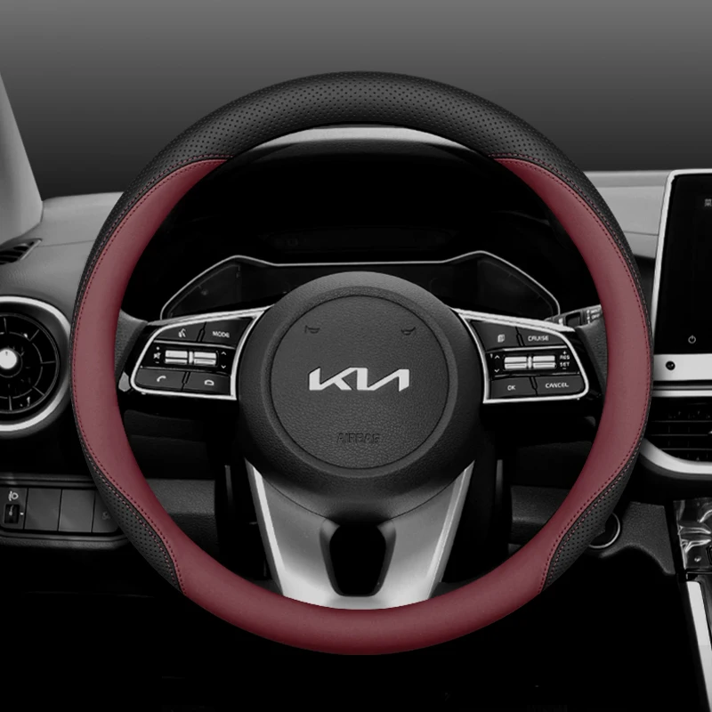 

Автомобильный чехол на руль для КИА Kia Seltos Spectra K3 Ceed Sonet 2024 2025 Forte 2018, кожаный резиновый салон, автомобильные аксессуары