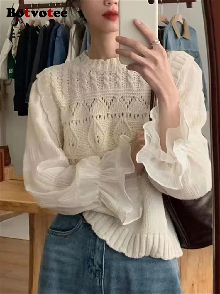 Женская кружевная рубашка NMZM осень/зима повседневная женская с вырезами модная