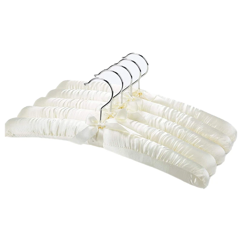 

Satin Padded Hangers For Delicate Wedding Dresses Silk Hangers With Anti-Rust Swiveling Chrome Hook For Winter Sweaters