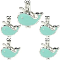 10pcs classic kawaii whale pearl cage charms locket aromatherapy diffuser pendant for gift necklace keychain jewelry making