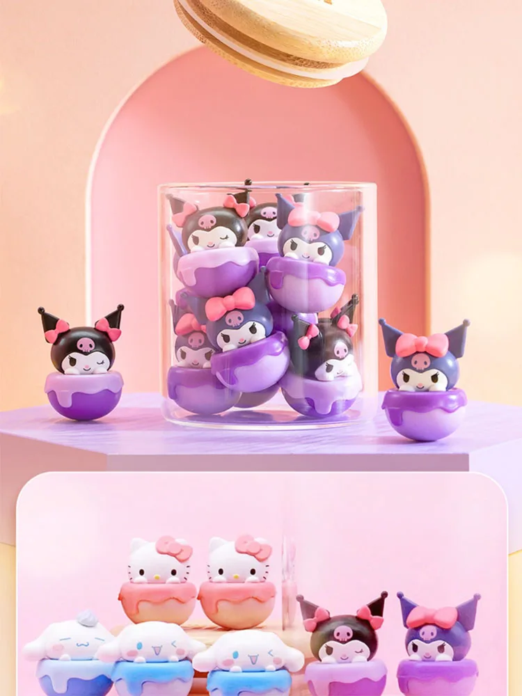 

Sanrio Characters Cute Balls Tumbler Cinnamoroll Kuromi Hello Kitty Action Figure Mini Blind Box