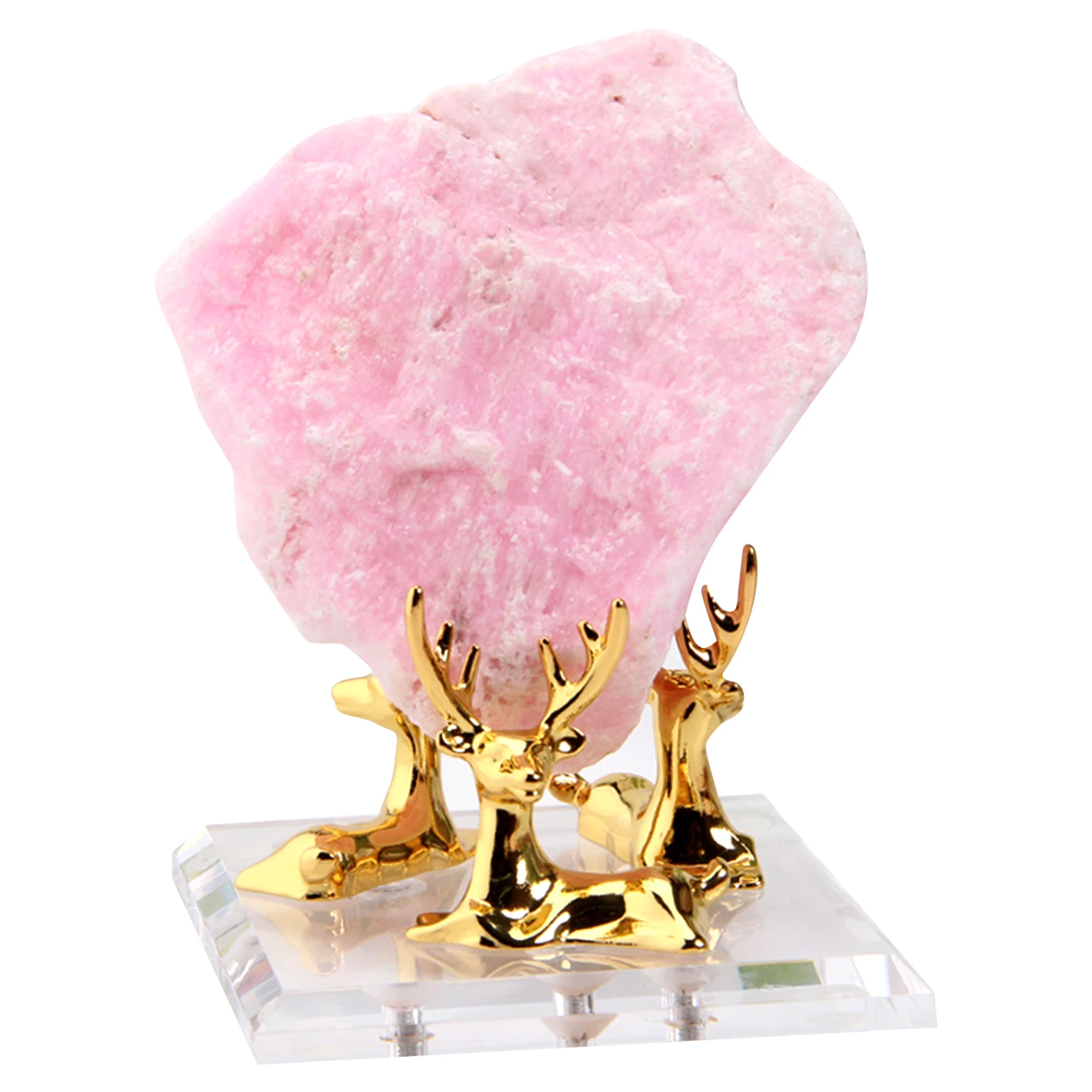 

Crystal Sphere Holder Reindeer Tabletop Decor Crystal Ball Stand Triple Golden Reindeer Stand With Square Acrylic Base Cryst