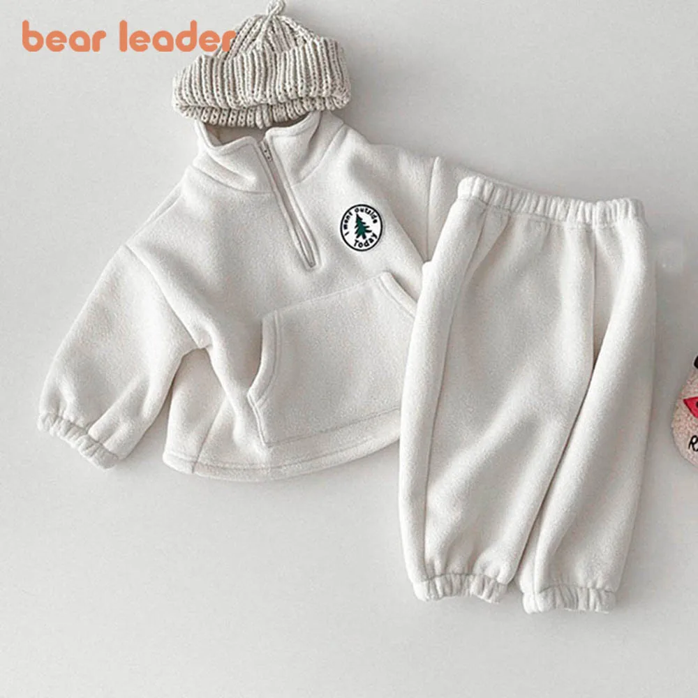 

Bear Leader/комплекты одежды для маленьких мальчиков утепленный свитер детская одежда однотонный пуловер с длинными рукавами для девочек костю...