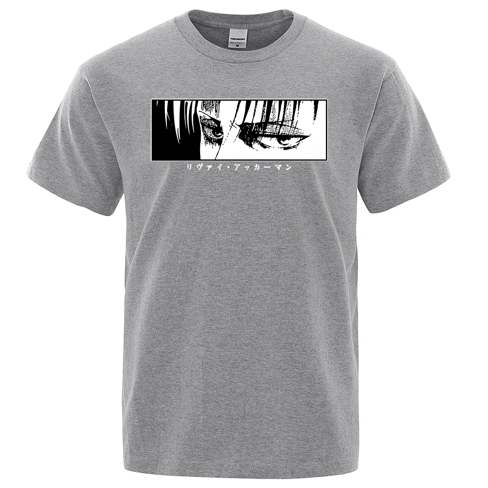 

Brand T Shirt Men Fashion Clothe Short Sleeve Men's T-Shirt Japanese Anime Attack On Titan Eyes Printed Summer Tops Streetwear