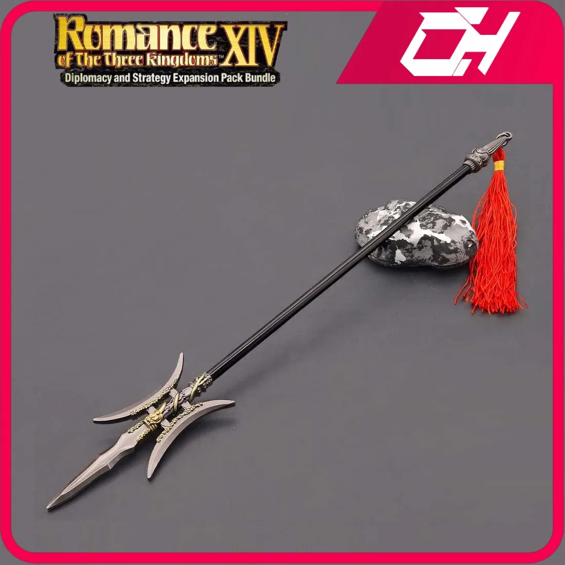 

Romance of the Three Kingdoms Weapon Lv Bu The day the picture Halberd Gift Toys Game Keychain Weapon Model Katana Samurai Sword