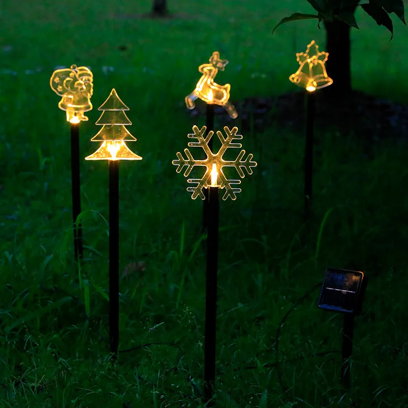 

1 Set Christmas Solar Lamp LED Christmas Tree Santa Claus Deer Outdoor Waterproof Lawn Garden Yard Festival Decoration Light