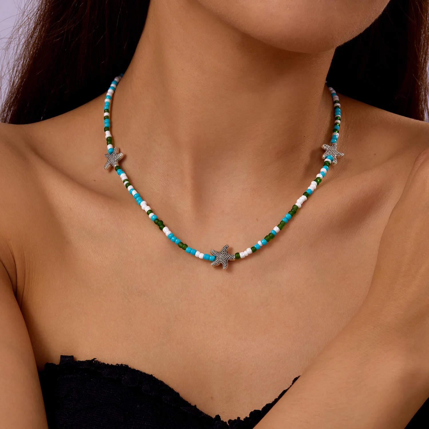 Rinhoo Бохо ожерелье с раковиной и морской звездой