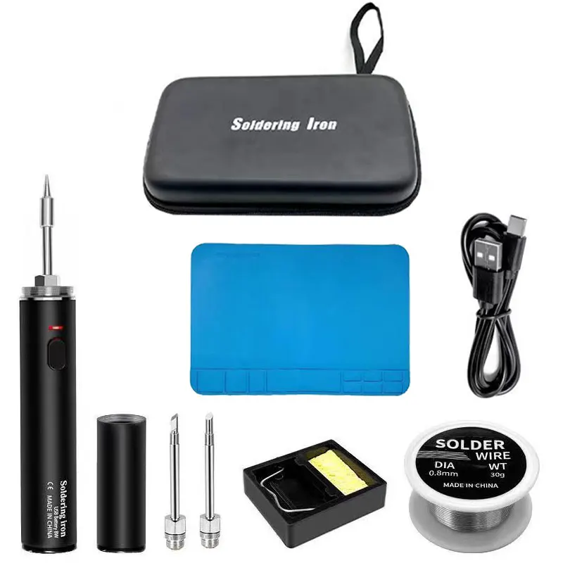 

Беспроводной электрический паяльник с зарядкой от USB, 5 В, аккумулятор 2023, полная зарядка 2200 мА, хватает на 60 минут