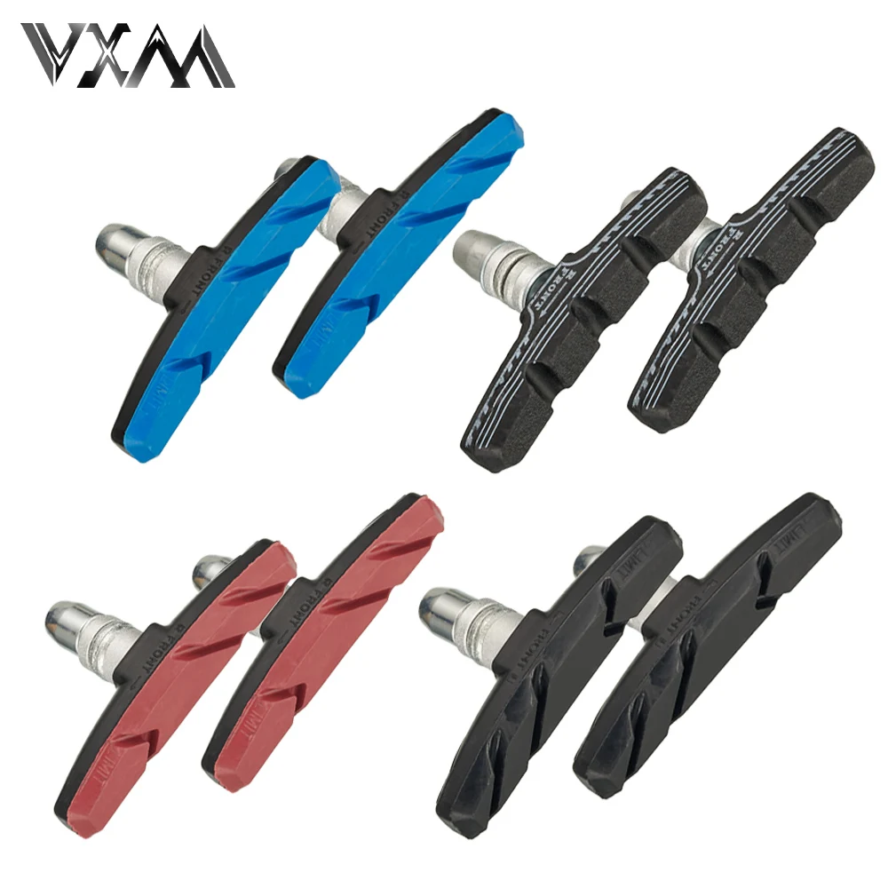 

1/2Pairs Durable Bicycle Silent Brake Pads Cycling V Brake Holder Pads Shoes Blocks Rubber Pad For Long-lasting Performance Good
