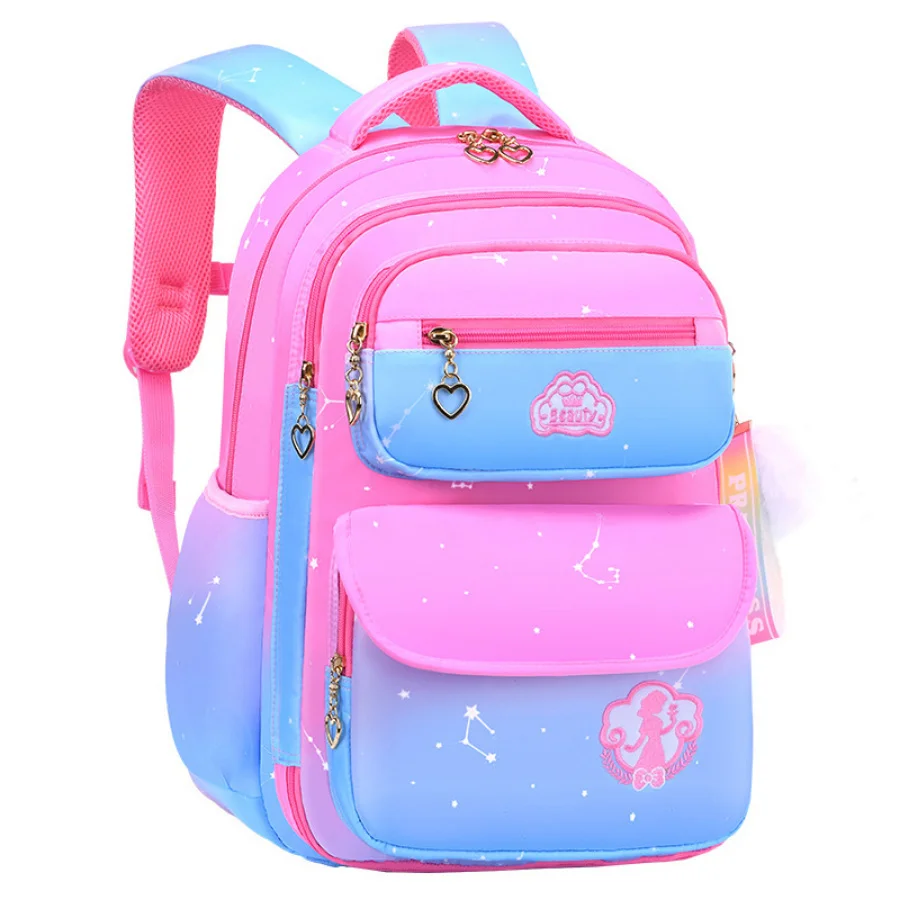 

Girls' School Backpack Basic Orthopedic Backpack Children's Layered Backpack 1-3-6 Large Capacity Student Backpack