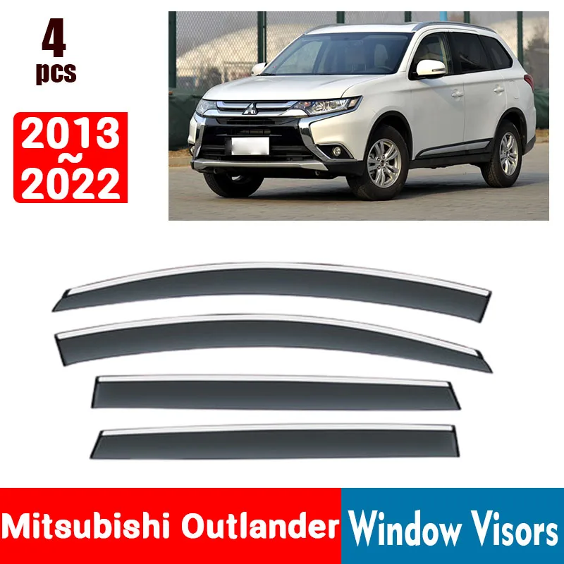 FOR Mitsubishi Outlander 2013-2021 Window Visors Rain Guard Windows Rain Cover Deflector Awning Shield Vent Guard Shade Cover