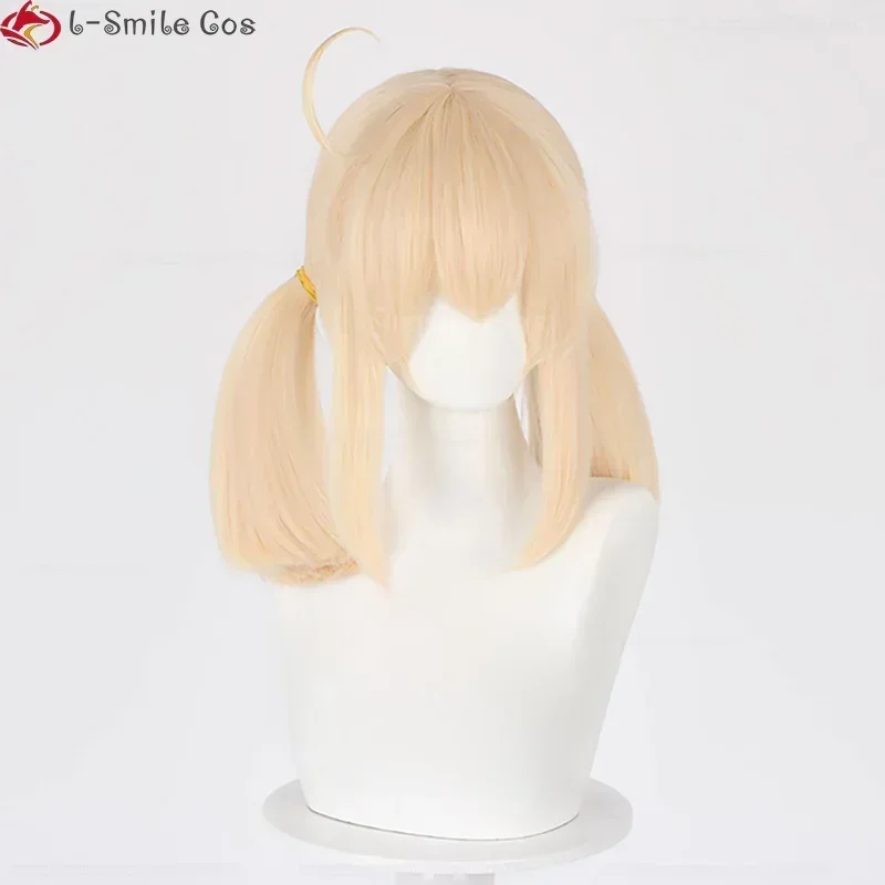Игра Genshin Impact Wig Klee Косплей Парик Льняной Золотой Двойной Хвост Парики