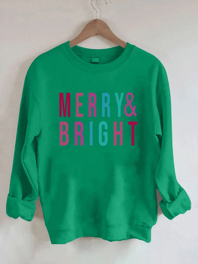 

Рождественская Толстовка с надписью "Merry & Bright"